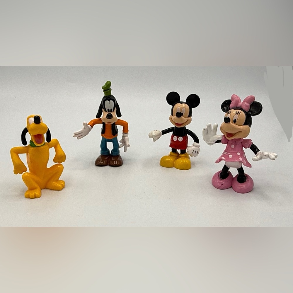 Disney Mickey & Minnie Mouse Goofy & Pluto Moveable Arms & Legs Figures Lot of 4
